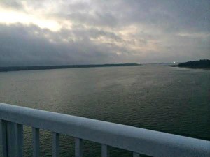 View from atop the McTeer Bridge early in the morning.  Photo by Anna Powell Schaffer