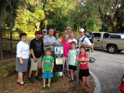 Rotary Clubs of Beaufort sponsor pet waste stations on the Spanish Moss Trail 