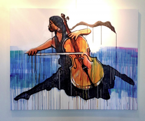 Tonight – start on a different note and stop by the Performing Arts Center at USCB and look at some musical paintings by Amiri Farris and Frank Cerulli. 