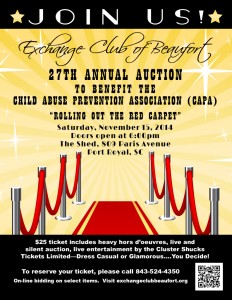 Huge auction and party for CAPA on November 15th