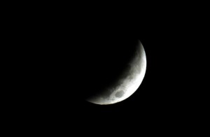 Third stage of this morning's lunar eclipse. Photo by Bob Sofaly