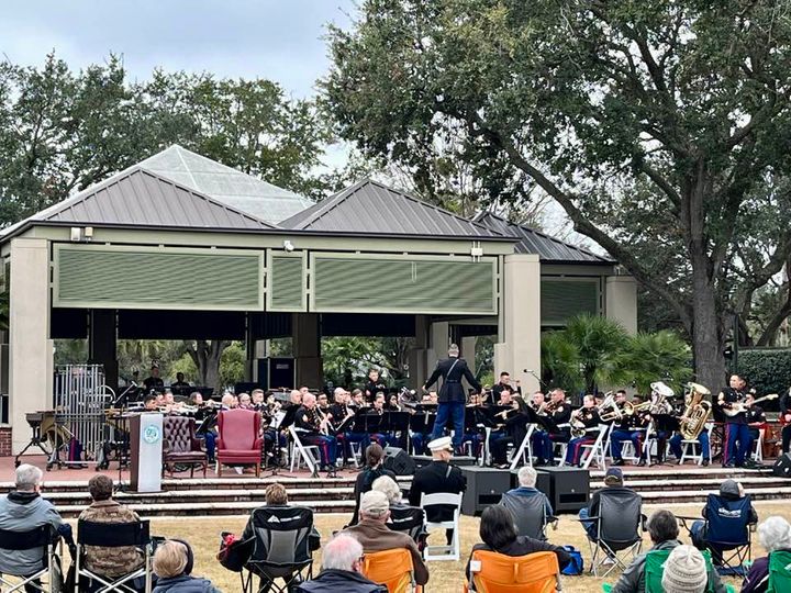 Parris Island band in downtown Beaufort, SC